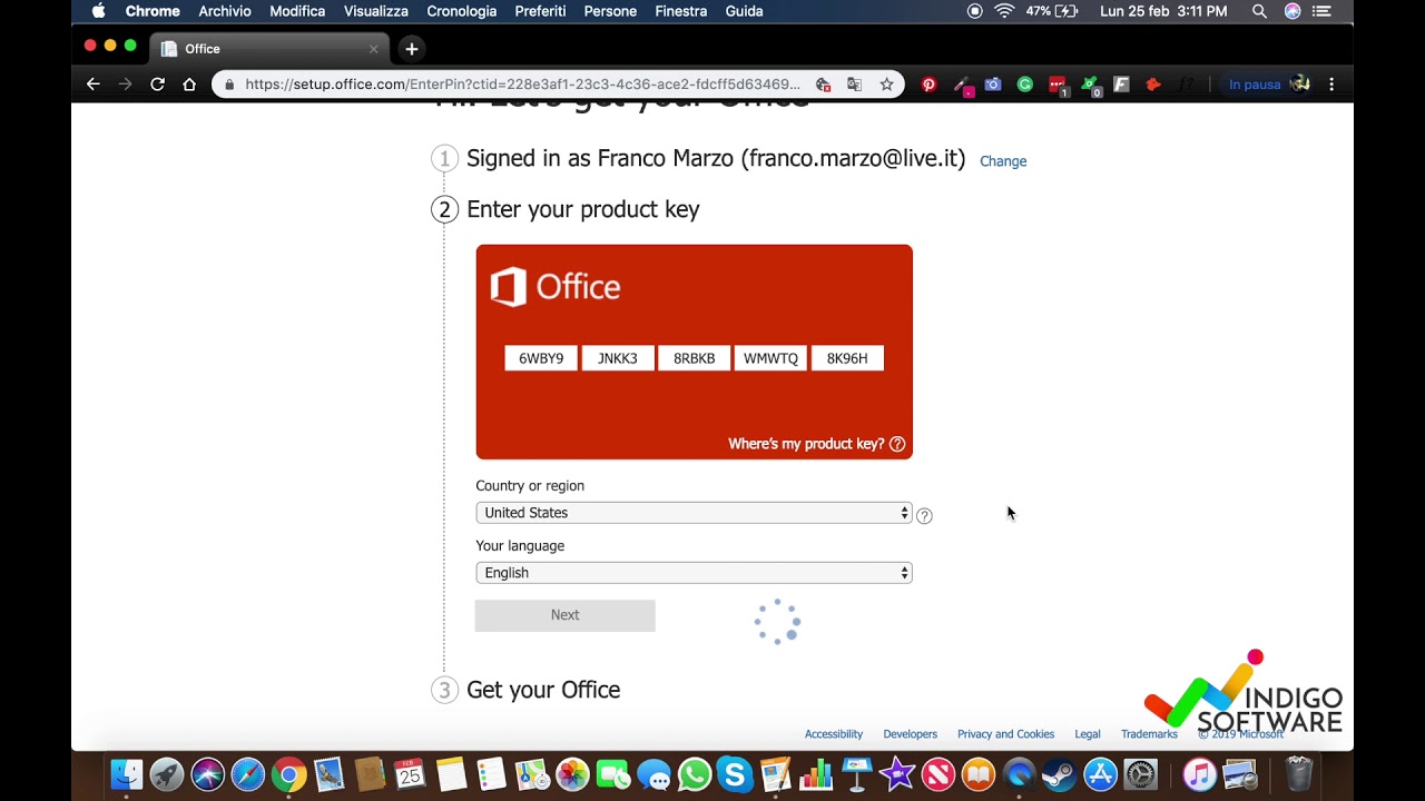 put in product key for microsoft office 2016 on mac